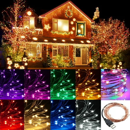 Decorative Led Lights For Home 6.6FT Flexible USB LED Copper Wire String Light Fairy Strip Lamp Home Decorative Waterproof For Xmas Christmas Wedding Party Home Garden Curtain ()