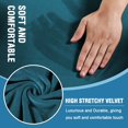 thumbnail image 2 of H.VERSAILTEX 2-Piece Velvet T Cushion Armchair Slipcover, Stretch 1 Cushion Sofa Cover with Separate T Cushion Cover, Non-Slip Furniture Protector, Deep Teal, 2 of 7