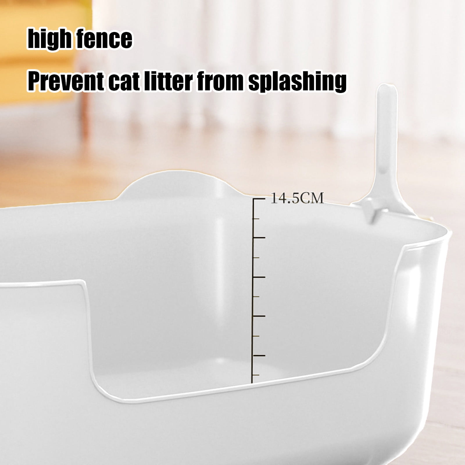 Ke1Clo Large Cat Litter Boxes for Indoor Cats, Kitty Litter Box Banding out Proof Spillage Proof Cats Litter Box with High Sides Fully Open One Pieces Litter Tray