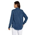 thumbnail image 3 of Women's Comfort Stretch Denim Button-Up Shirt-XXL, 3 of 6