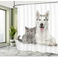 thumbnail image 5 of Ambesonne Cat Shower Curtain, Animals Pets Dogs Digital, 69"Wx75"L, White and Grey, 5 of 5