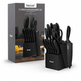 thumbnail image 2 of Juego de Cuchillos de Cocina hecef de 15 Piezas con Bloque de Madera - Acero de Alto Carbono, Negro, 2 of 11