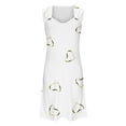 thumbnail image 4 of Ayolanni Knee-Length Women Dresses Plus Size Party White Graphic V-Neck Sleeveless Dresses Girls' Dresses 2x, 4 of 5