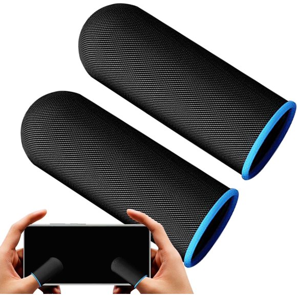 ZOUSSIQI Mobile Game Finger Sleeve - 2PC Breathable Carbon Fiber Finger Sleeves | Comfortable Game Finger Sleeves | Finger Sleeves For Enhance Finger Sensitivity | Comfortable Game Finger CA919-58716