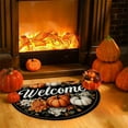thumbnail image 6 of TanSiDing 2pcs Velvet Thanksgiving Pumpkin Half-round Floor Mat Non-slip Entryway Doormat for Fall Home Decor 60x40cm, 6 of 6