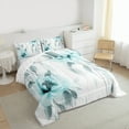 thumbnail image 3 of jejeloiu Watercolor Floral Bedding Comforter Set,Retro Flower Blossom Twin Comforter Sets,White Cyan Bedding Set For Teens,Breathable Home Decor Reversible,2-Piece, 3 of 8