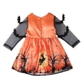 thumbnail image 3 of MUXiin Toddler Girls Halloween Bat Print Mesh Long Sleeve Party Dress with Ruffle Skirt for Fall Celebrations Halloween Dress For Girls for 12-18 Months, 3 of 9