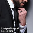 thumbnail image 4 of Silver Hexagon Ring for Men, 8MM Spinner Ring, Man's Fidget Ring Anxiety Ring, 4 of 4