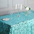 thumbnail image 6 of Efavormart 90X156" Turquoise Premium Big Payette Sparkly SEQUIN Rectangle Tablecloth For Wedding Party Kitchen Dining Catering, 6 of 11