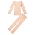thumbnail image 4 of Alvivi Girls Boys Thermal Underwear Long John Set Fleece Lined Kids Base Layer Ballet Dance Undergarment Nude B 8, 4 of 7