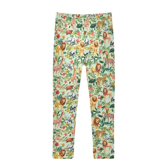 joogoo Girls' Leggings Cartoon Lions Animal Yoga Pants 6T