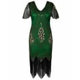 thumbnail image 3 of PrettyGuide Women's 1920s Dress Sequin Art Deco Flapper Dress with Sleeve, 3 of 7