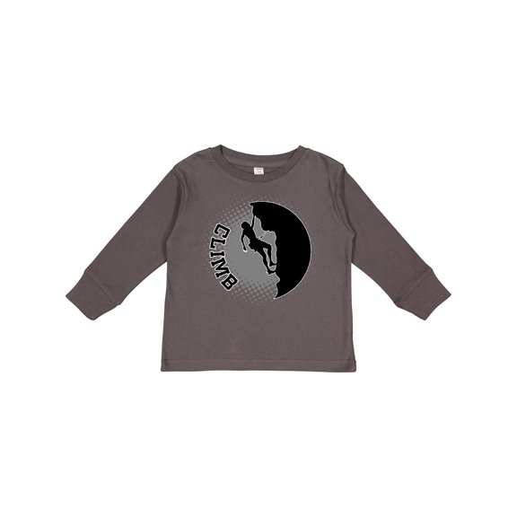 Inktastic Rock Climbing Silhouette Boys or Girls Long Sleeve Toddler T-Shirt