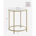 thumbnail image 3 of ZXNYH Round Side Table, Glass End Table with Metal Frame, Gold Coffee Table with Modern Style for Living Room, Balcony, Bedroom, 3 of 8