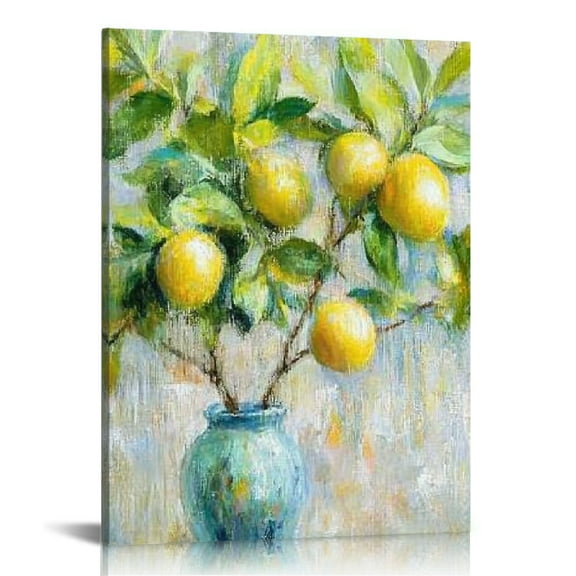 ZFLMY Lemon Tree Wall Decor for Bedroom Kitchen Bathroom Office, Modern Art Adorning Home Living Room Office, Set of 2 Gallery Wall Decors 12x16/16x20 Inches 12x16in