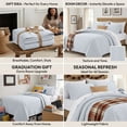 thumbnail image 4 of IR Imperial Rooms 3-Piece Linen Quilt Set, Ultrasonic Chevron Pattern Bedspread Soft Lightweight Coverlet, Queen, White, 4 of 10