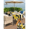 thumbnail image 4 of Yellow Black Geometric Outdoor Tablecloth - 54x80 Inch Rectangle Dining Table Cover, Modern Art Abstract Grey Line Waterproof Outdoor Table Cloth with Umbrella Hole & Zipper for Picnic/Patio/Party, 4 of 7