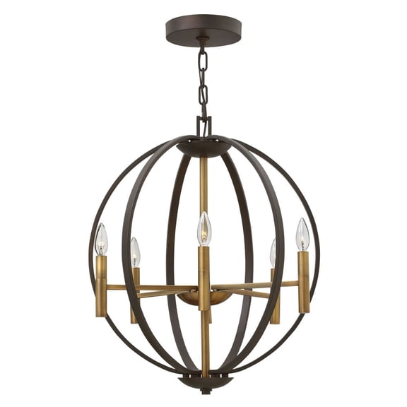 3466SB Hinkley Lighting Euclid - 6 Light Medium Orb Chandelier in Transitional-Modern Style - 21.25 Inches Wide by 25.75 Inches High-Spanish Bronze