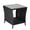 Black, variant on Hassch Outdoor Side Table, Rattan End Table with Glass Top & Storage for Patio Porch Backyard Balcony,18.1"L x 18.1"W x 19.5"H, Brown