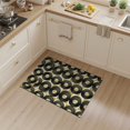thumbnail image 2 of ODIKA 3'x5' Washable Throw Rug Record Vinyl Phonograph Disc Motif Symmetrical Layout Shaped for Entryway, Kitchen, Mudroom, Stain Resistant, Low Profile, Non-Slip, 2 of 7