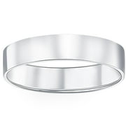 Pompeii 950 Platinum 5mm Flat Comfort Fit Wedding Band Ring (,)