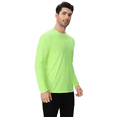 thumbnail image 3 of Zfeel Men's Dry Fit Hi Vis Safety Long Sleeve Poly Shirt Neon Green, Moisture Wicking, UPF 50, L, 3 of 5