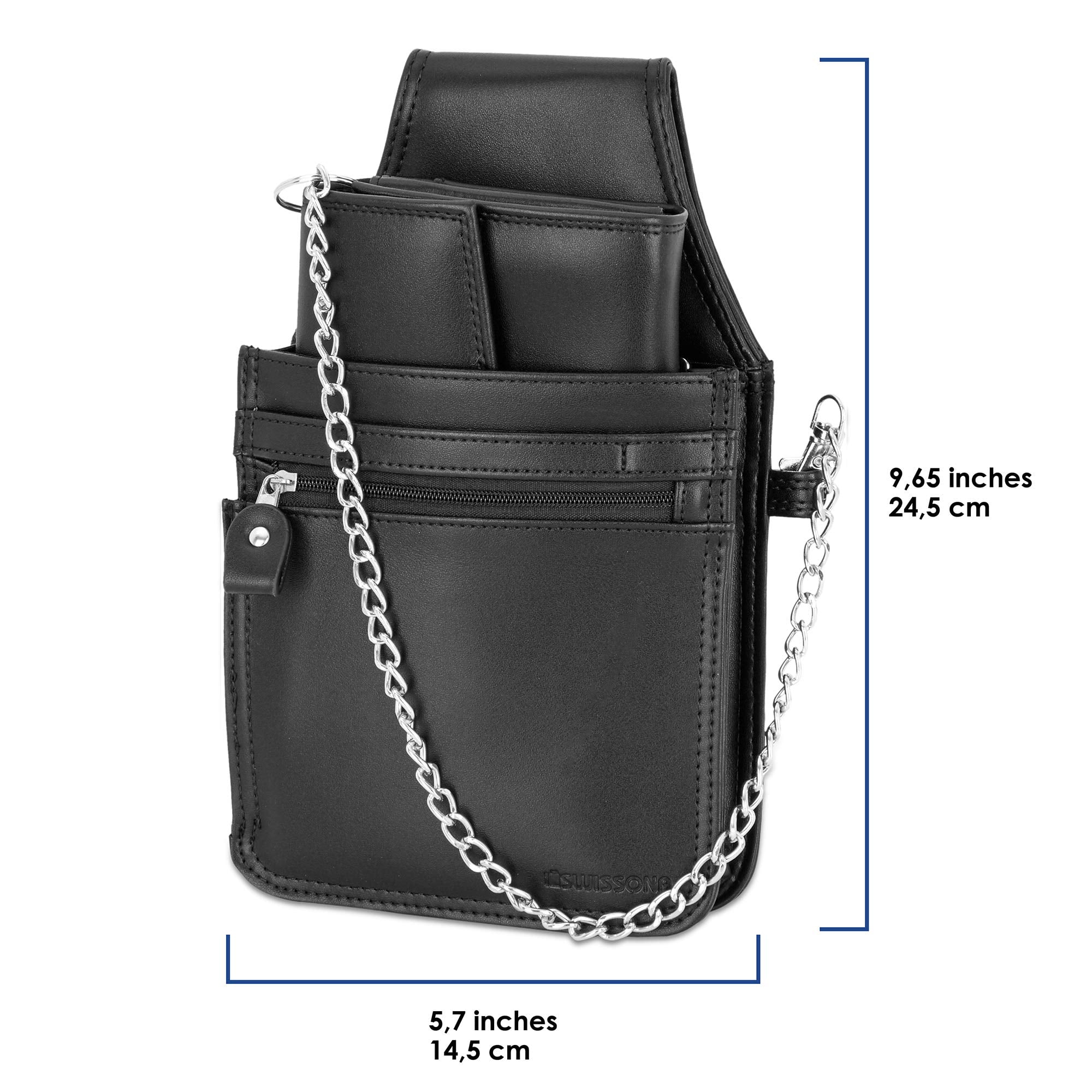 SWISSONA Server Pouch with Black Wallet Faux Leather Belt Bag