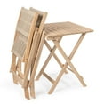 thumbnail image 6 of Javea Modern Coastal 3-Piece Acacia Wood Outdoor Folding Bistro Set, Cream/Light Teak, 6 of 9