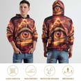 thumbnail image 5 of Multi-Dimensional All Seeing Eye Regular Fit Hoodie, Sporty Pullover Hooded Sweatshirt for Men Women L, 5 of 6