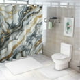 thumbnail image 6 of Shangniulu Abstract Minimalism White and Gold Ink Art Marble Shower Curtain for Bathroom Modern High Definition Printing Waterproof Shower Curtain with Hooks Bathroom Decor, 6 of 6