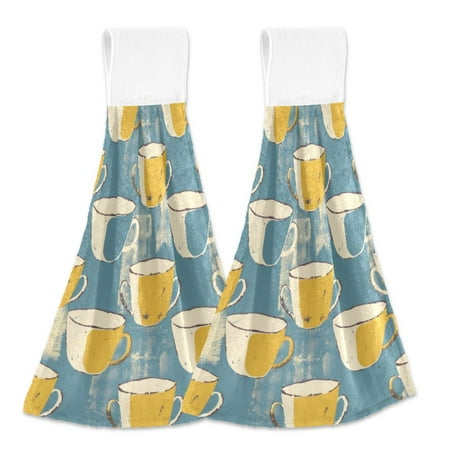 

2 Bathroom Towels Kitchen Towels 18.2x14In Velcro Hand Wipes Dish Cloths & Dish Towels Washroom Towels Face Towel Hand Wipes Yellow Cup