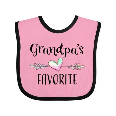 

Inktastic Grandpas Favorite- Heart Grandchild Gift Baby Boy or Baby Girl Bib