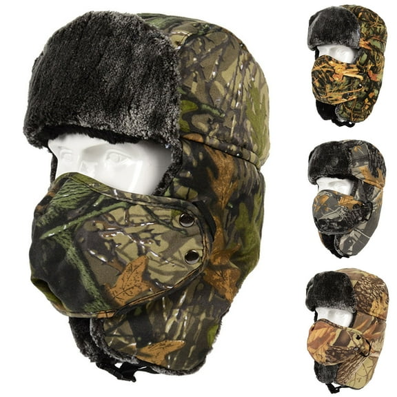 AYYUFE Men Hat Camouflage Thicken Autumn Winter Warm Korean Style Ear Flap Hat for Outdoor