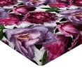 thumbnail image 4 of Ambesonne Flowers Fitted Sheet, Watercolor Spring Peony, California King, Lilac Pink and Raspberry, 4 of 5