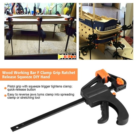 Plastic Woodworking Clip Bar F Clamp Grip Quick Ratchet Release Squeeze DIY Hand Gadget Tool, Woodworking Clamps, Woodworking