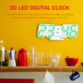 thumbnail image 2 of Reloj LED 3D, reloj de pared reloj despertador digital reloj de mesa electrónico reloj despertador de pared brillantes relojes colgantes, pantalla de 12/24 horas, para la oficina de la sala de estar del dormitorio (azul) oso de fresa Electrónica, 2 of 6