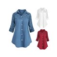 thumbnail image 5 of Gvmfive Women Lace Splicing Long Sleeve Button Down Shirts Tops Blouse, 5 of 5
