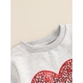 thumbnail image 5 of aturustex Infant Baby Girls Valentine's Day Sweatshirts Rompers 0 3M 6M 12M 18M Toddler Long Sleeve Bodysuit Pullovers Crew Neck Sequined Heart Jumpsun Loose Casual Daily Spring Fall Clothes, 5 of 7