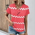 thumbnail image 2 of BLVB Summer Tops for Women Fashion V Neck Short Sleeve T Shirts Dressy Casual Loose Blouses Printed Tunic Tee Tops, 2 of 5