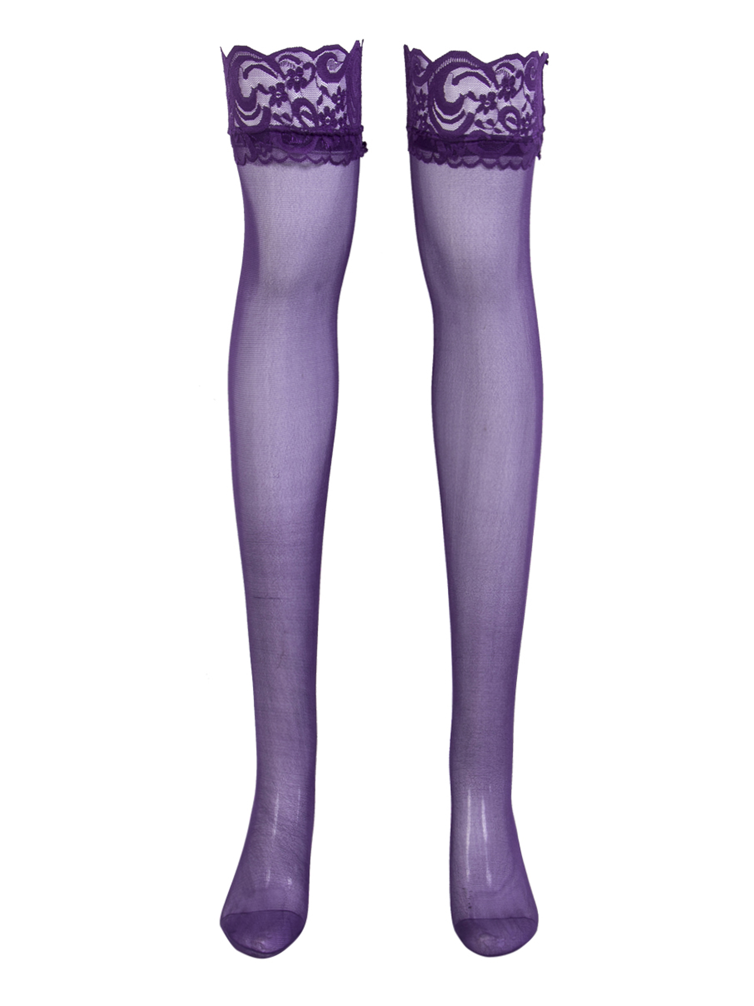 Dewadbow Womens Sheer Lace Top Thigh High Stockings