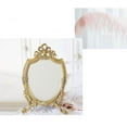 thumbnail image 3 of pitrice Retro Style Embossed Resin Golden Makeup Mirror Tabletop Dresser Mirrors, 3 of 8