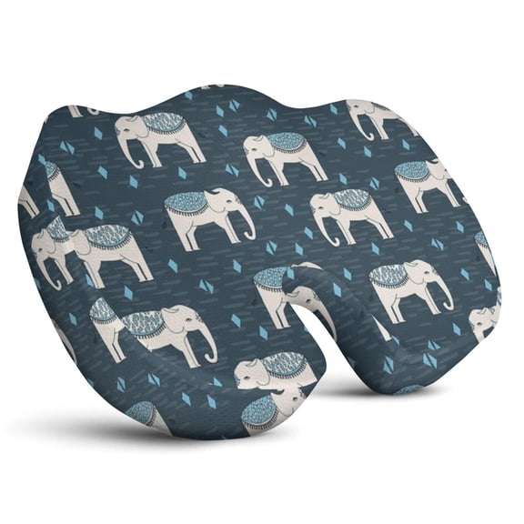 Premium Elephant Pattern Memory Foam Seat Cushion Ergonomic Chair Pad for Office Chair, Car, Airplane & Bleachers Sciatica, Tailbone Hip & Back Pain Relief - Chair Cushion for Long Office Workers.