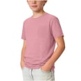 thumbnail image 2 of Vornjynx Boys Short Sleeve T-Shirt Crew Neck with Pocket Short Sleeve Casual Summer Comfort Tee Pink Size 10, 2 of 8