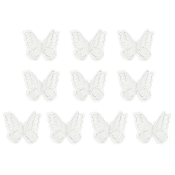 Uxcell 10Pcs Embroidery Lace Butterfly Applique, 2"x2.4" Butterfly Sew on Patch Double Layer Organza Appliques for Clothing Wedding Dresses DIY Clothes Craft, White