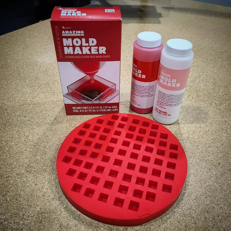 Alumilite Amazing Mold Maker - 16oz; 2-Part Red Silicone Mold Making Kit 