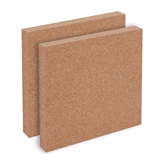 2Pcs Square Bulletin Boards 6x6 Inch Non Self-Adhesive Wood Cork Board 0.8 Inch Thick Cork Board Tiles Corkboard Display Boards Natural Corks Sheets
