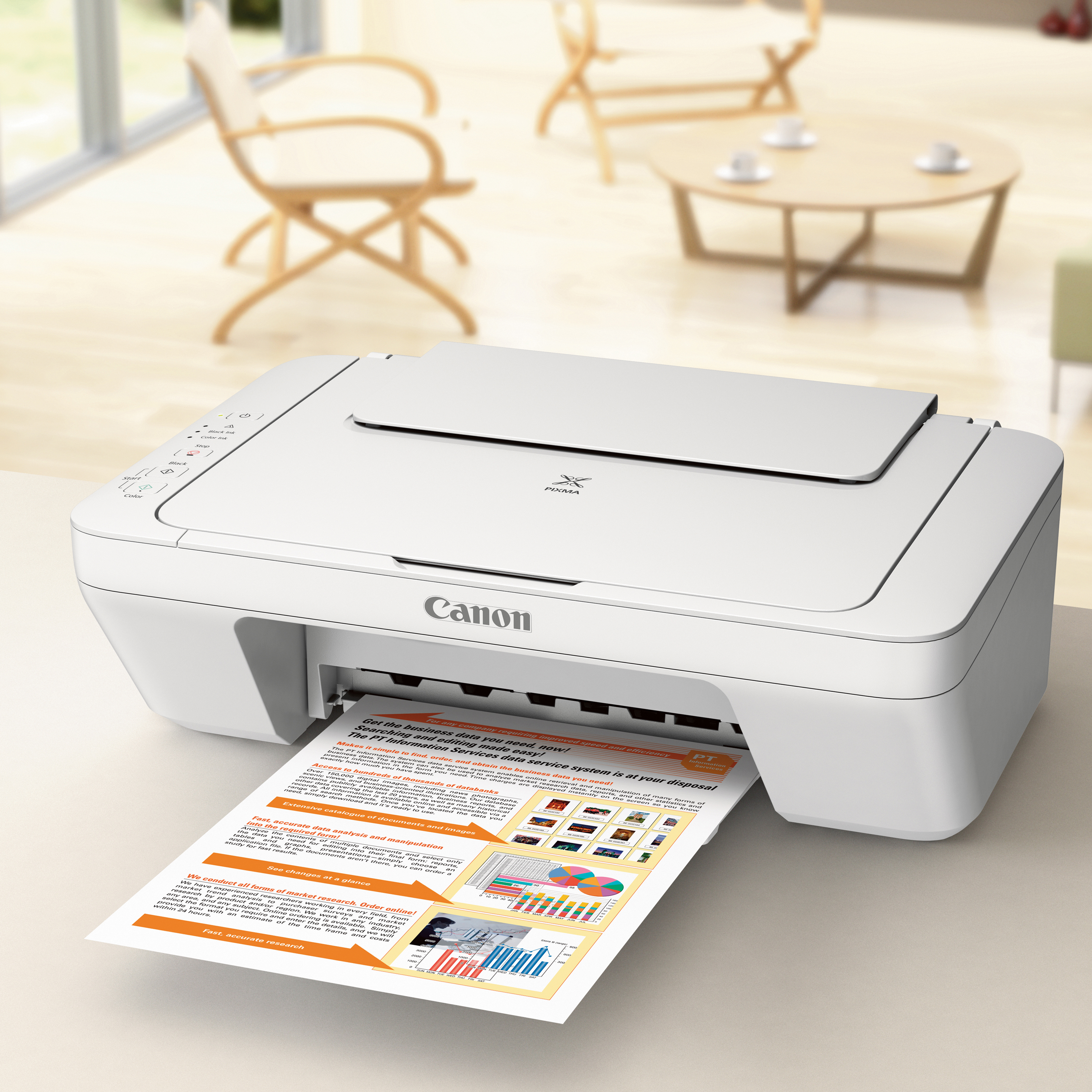 Canon PIXMA MG2522 Wired All-in-One Color Inkjet Printer [USB Cable Included], White - image 3 of 6