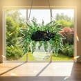 thumbnail image 4 of Holographic Cat Suncatcher: Fern Pot Acrylic Window Decor, 4 of 5
