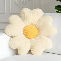 LAMIRO Flower Pillow,Flower Shaped Throw Pillow,25.6" White Preppy Pillows Cute Decorative Seat Cushion Aesthetic Pillows for Bed Floor Couch Chair
