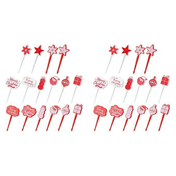 EXHUMKY BERTDOMD 32-Piece Holiday Fruit Picks Set with Elegant Bow Design for Parties, Weddings, and Special Events